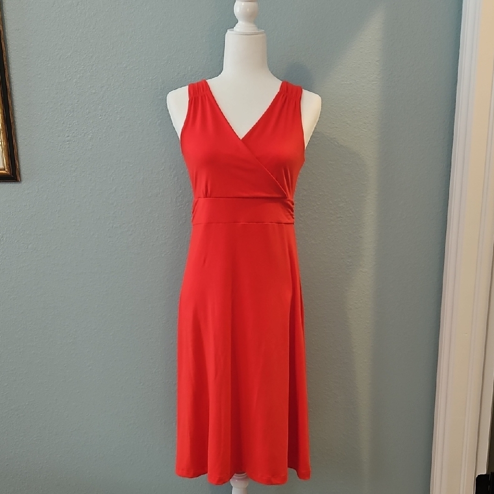 Eddie Bauer Travex Red Midi Dress